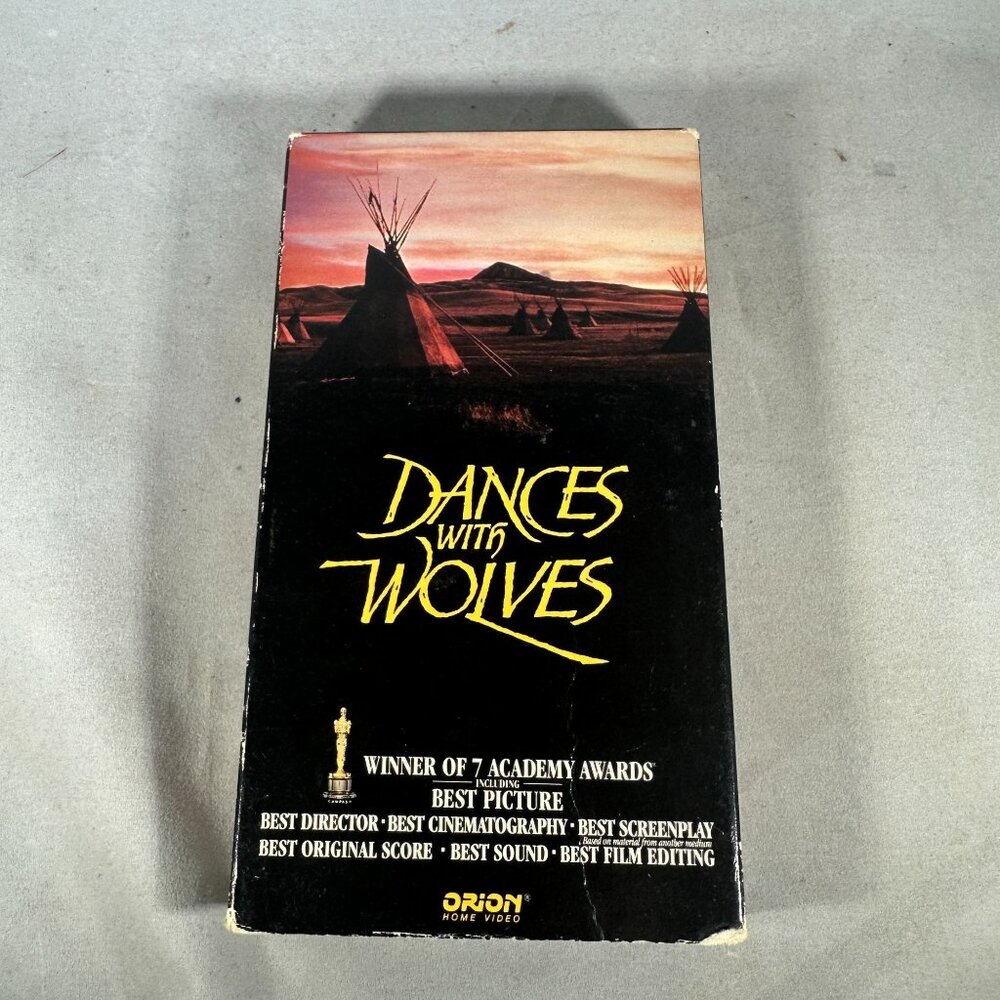 Dances With Wolves VHS Orion Home Video Kevin Costner PG13 1990 Movie